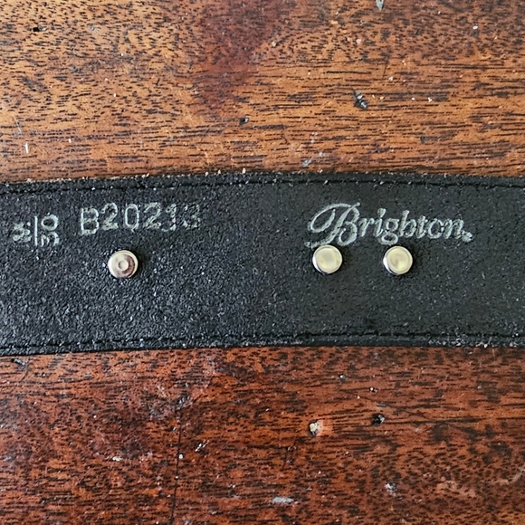 Brighton black leather belt with turquoise and silver accents. Size Medium - Picture 8 of 10